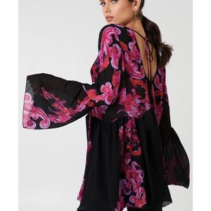 Free People Symphony Bell Sleeve Mini Dress/Tunic size XS